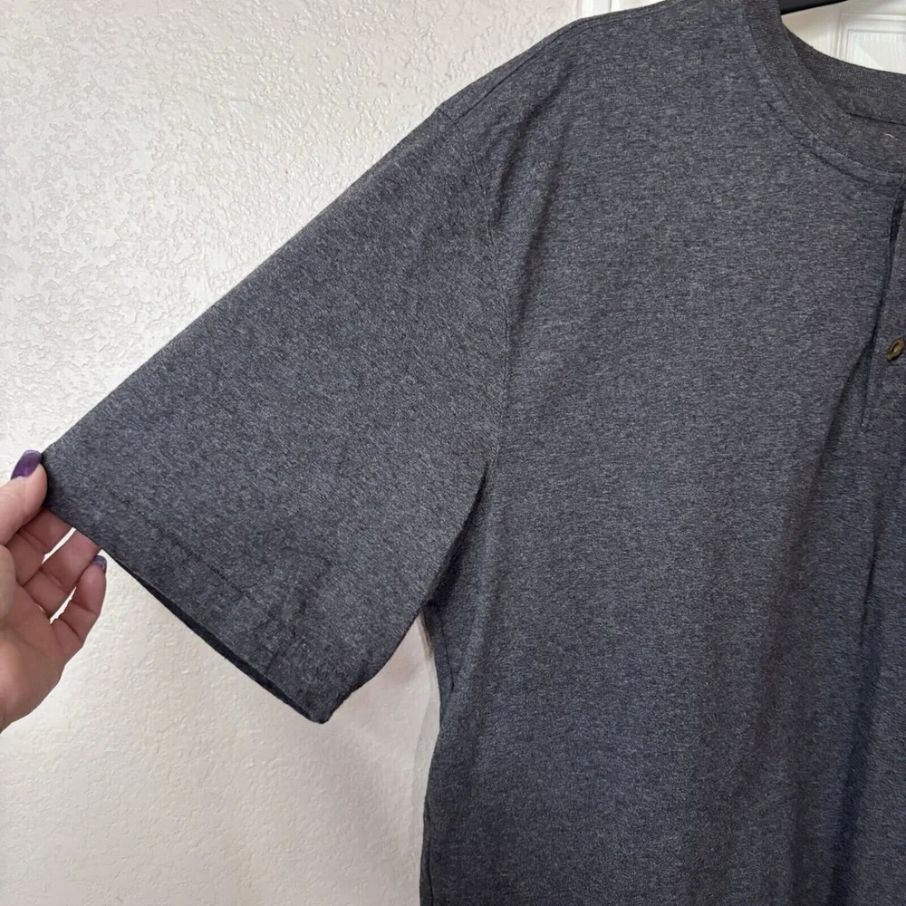 Carhartt Gray Loose Fit Henley T-Shirt Mens Short Sleeve Pullover Size XL - Picture 4 of 8